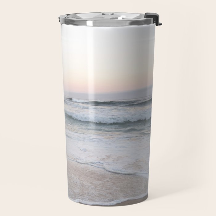 Blush pink sunrise at Praia da Adraga in Portugal  Summer nature and travel photography Travel Mug Gallery Image 2