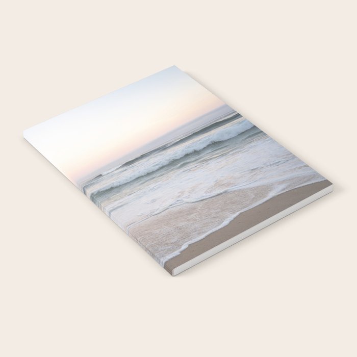 Blush pink sunrise at Praia da Adraga in Portugal  Summer nature and travel photography Notebook Gallery Image 2
