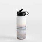 Blush pink sunrise at Praia da Adraga in Portugal  Summer nature and travel photography Water Bottle Gallery Image 1