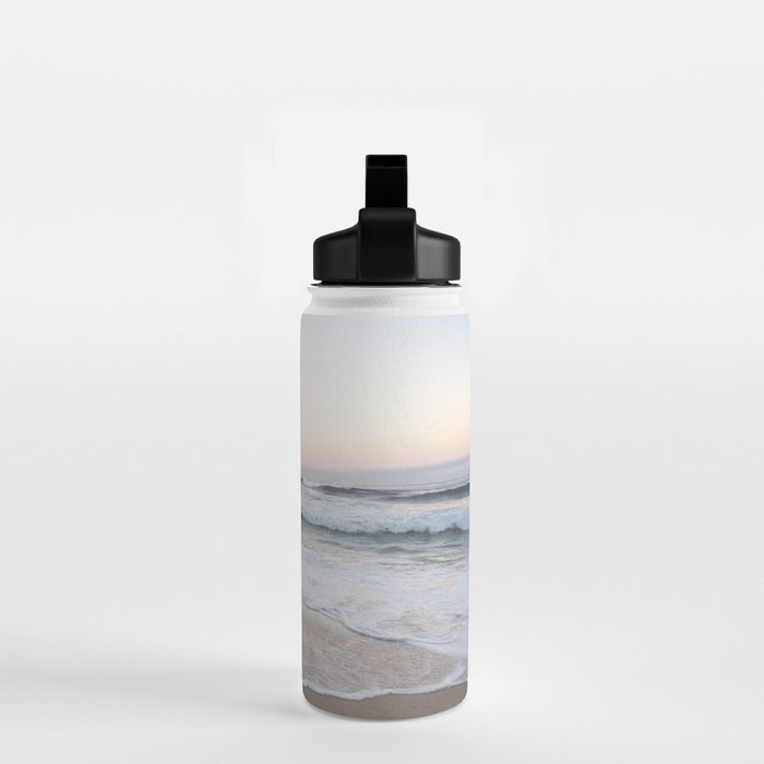 Blush pink sunrise at Praia da Adraga in Portugal  Summer nature and travel photography Water Bottle Gallery Image 2