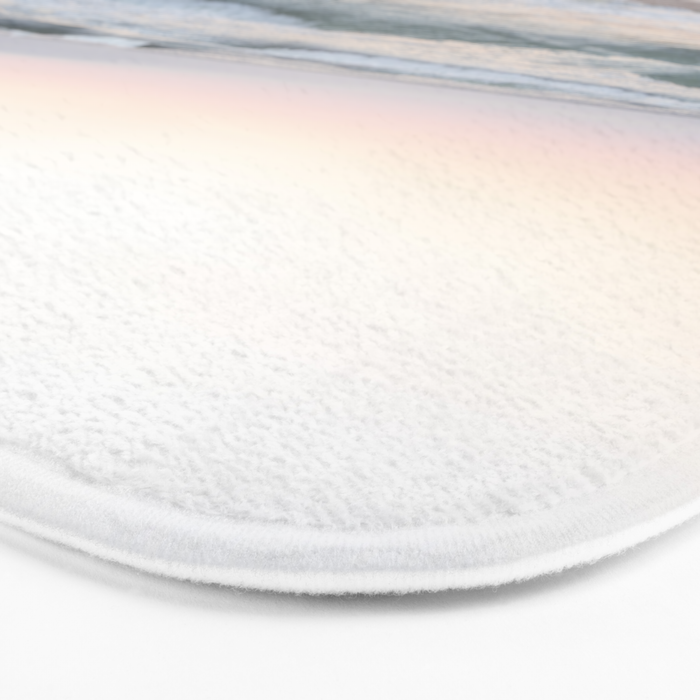 Blush pink sunrise at Praia da Adraga in Portugal  Summer nature and travel photography Bath Mat Gallery Image 3