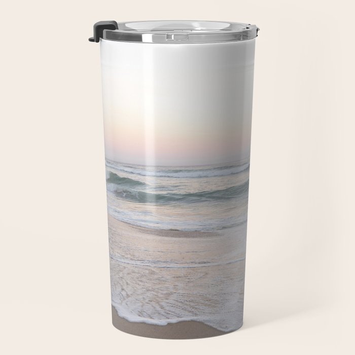 Blush pink sunrise at Praia da Adraga in Portugal  Summer nature and travel photography Travel Mug Gallery Image 3