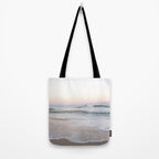 Blush pink sunrise at Praia da Adraga in Portugal  Summer nature and travel photography Tote Bag Gallery Image 2