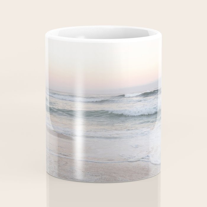 Blush pink sunrise at Praia da Adraga in Portugal  Summer nature and travel photography Coffee Mug Gallery Image 4