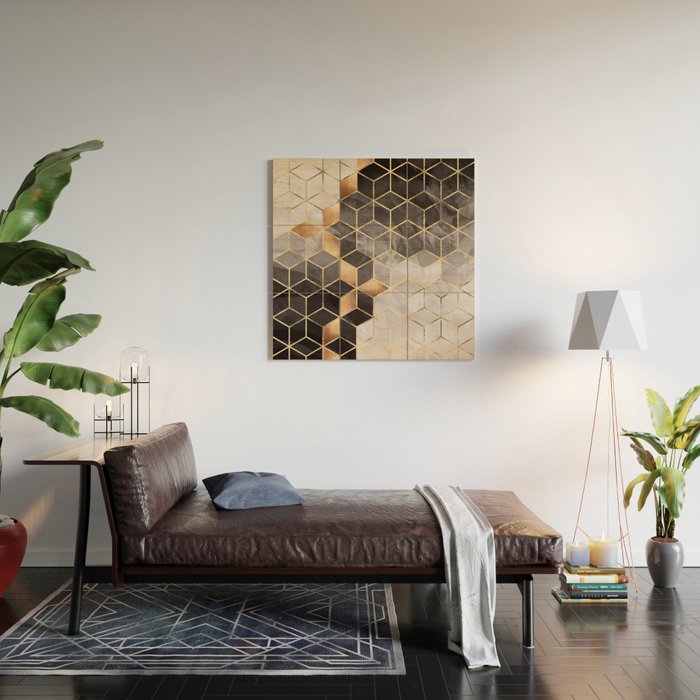 Smoky Cubes Wood Wall Art Gallery Image 2