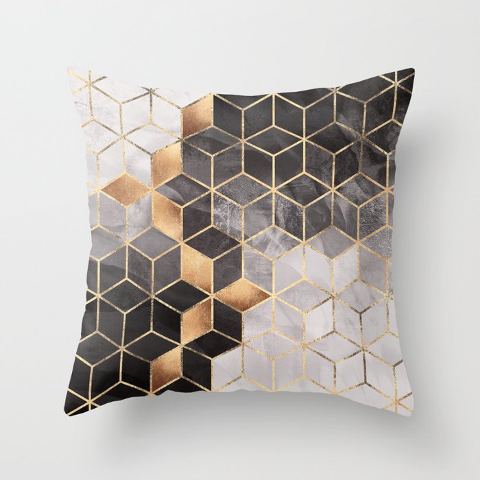Smoky Cubes Throw Pillow Gallery Image 6