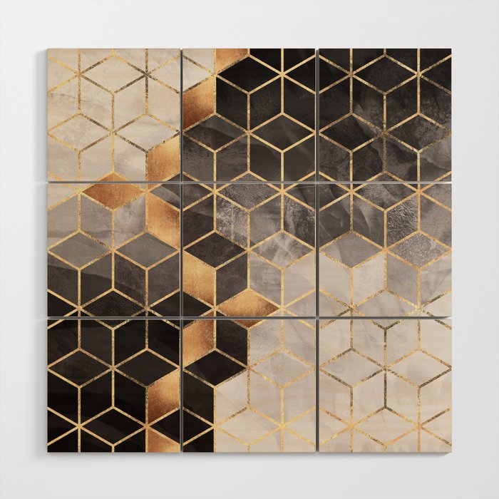 Smoky Cubes Wood Wall Art Gallery Image 1