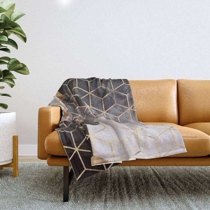 Smoky Cubes Throw Blanket Gallery Image 1