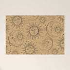 Tan Magic Celestial Sun Moon Stars Welcome Mat Gallery Image 1