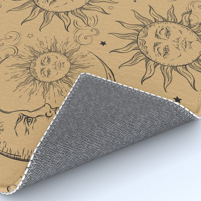 Tan Magic Celestial Sun Moon Stars Rug Gallery Image 4