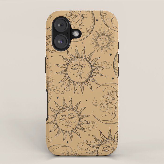 Tan Magic Celestial Sun Moon Stars iPhone Case Gallery Image 1