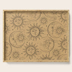Tan Magic Celestial Sun Moon Stars Serving Tray Gallery Image 1