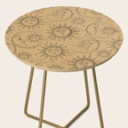 Tan Magic Celestial Sun Moon Stars Side Table Gallery Image 2