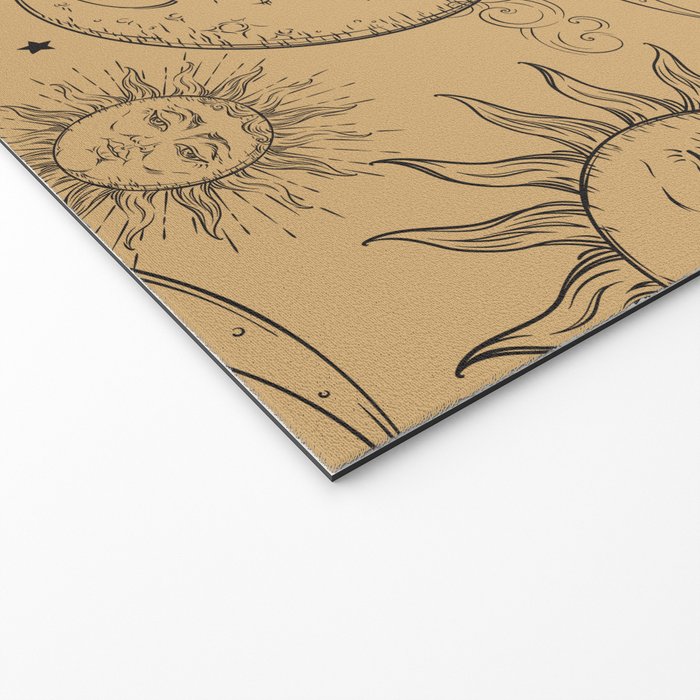 Tan Magic Celestial Sun Moon Stars Welcome Mat Gallery Image 2