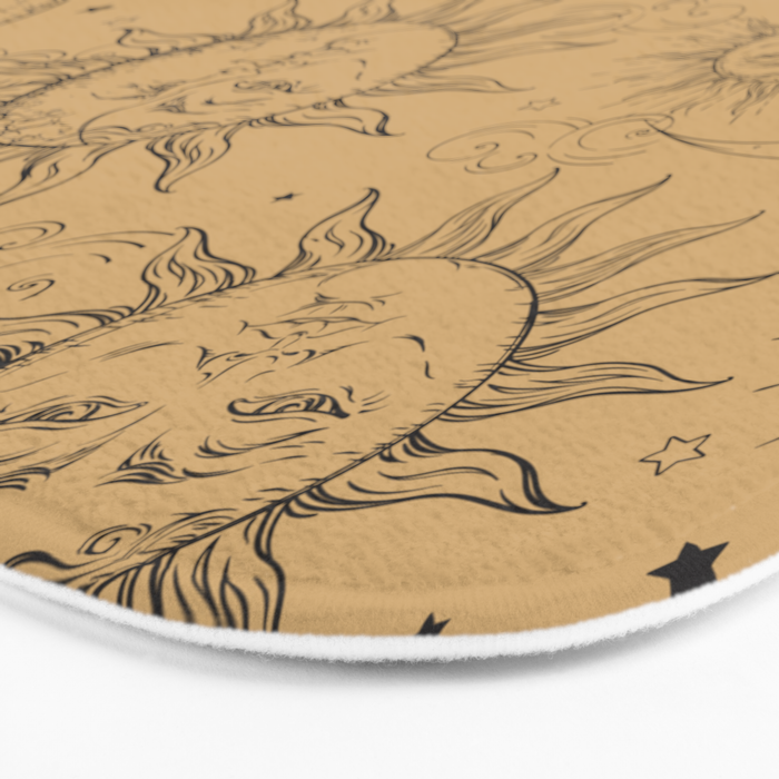 Tan Magic Celestial Sun Moon Stars Bath Mat Gallery Image 3