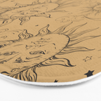 Tan Magic Celestial Sun Moon Stars Bath Mat Gallery Image 3