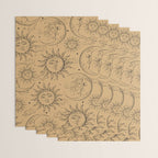 Tan Magic Celestial Sun Moon Stars Wrapping Paper Gallery Image 3
