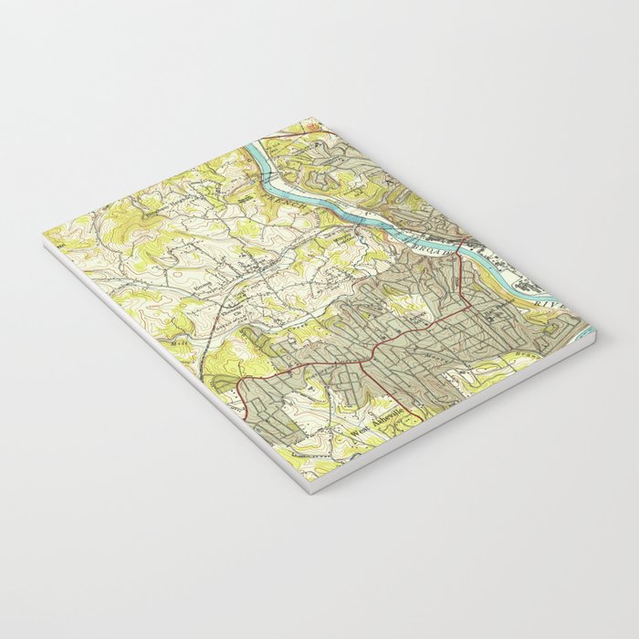 Vintage Map of Asheville North Carolina (1943) Notebook Gallery Image 3