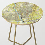 Vintage Map of Asheville North Carolina (1943) Side Table Gallery Image 2