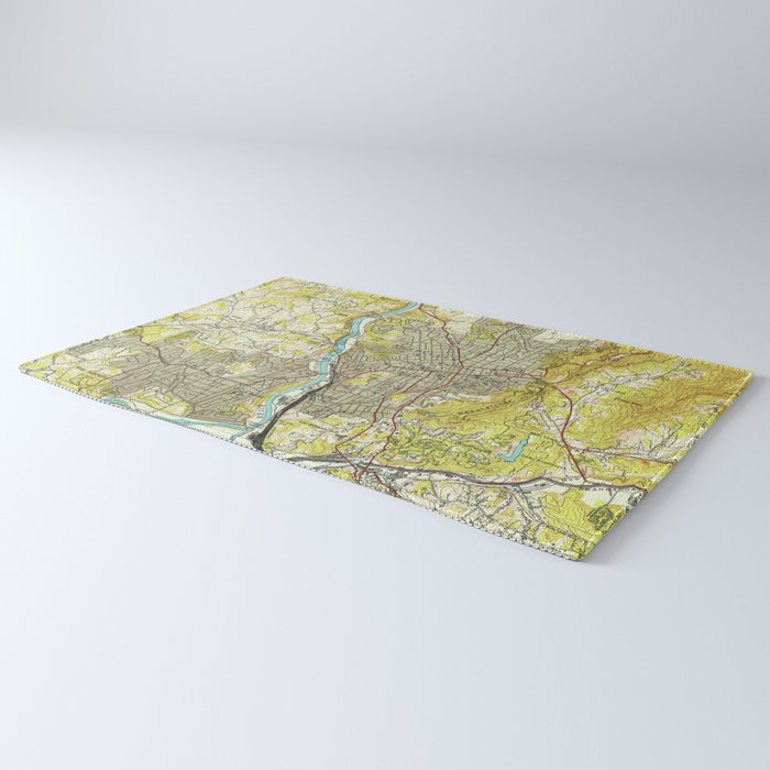 Vintage Map of Asheville North Carolina (1943) Rug Gallery Image 3
