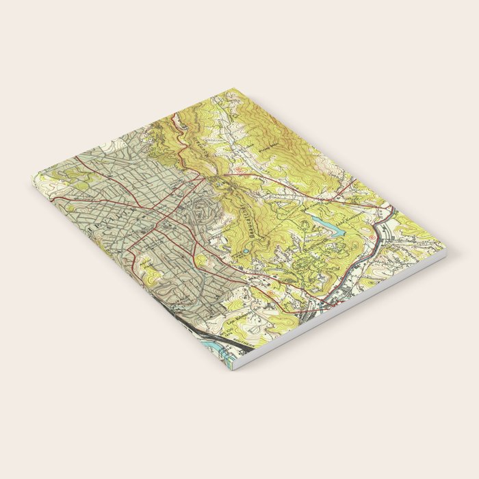 Vintage Map of Asheville North Carolina (1943) Notebook Gallery Image 2