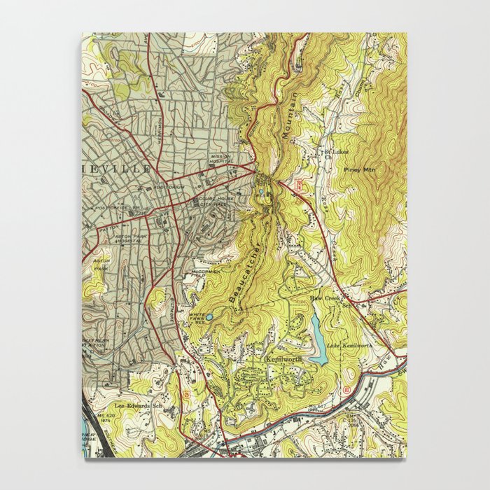 Vintage Map of Asheville North Carolina (1943) Notebook Gallery Image 4