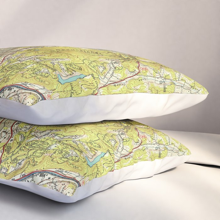 Vintage Map of Asheville North Carolina (1943) Pillow Sham Gallery Image 3