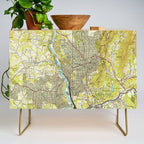 Vintage Map of Asheville North Carolina (1943) Credenza Gallery Image 1