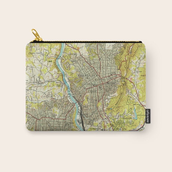 Vintage Map of Asheville North Carolina (1943) Carry All Pouch Gallery Image 1