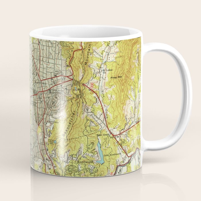 Vintage Map of Asheville North Carolina (1943) Coffee Mug Gallery Image 1