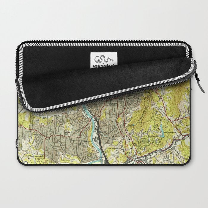 Vintage Map of Asheville North Carolina (1943) Laptop Sleeve Gallery Image 2