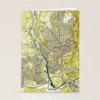 Vintage Map of Asheville North Carolina (1943) Stationery Card Gallery Image 2