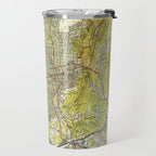 Vintage Map of Asheville North Carolina (1943) Travel Mug Gallery Image 2