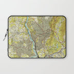 Vintage Map of Asheville North Carolina (1943) Laptop Sleeve Gallery Image 1