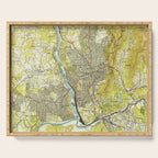Vintage Map of Asheville North Carolina (1943) Serving Tray Gallery Image 1