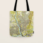 Vintage Map of Asheville North Carolina (1943) Tote Bag Gallery Image 1