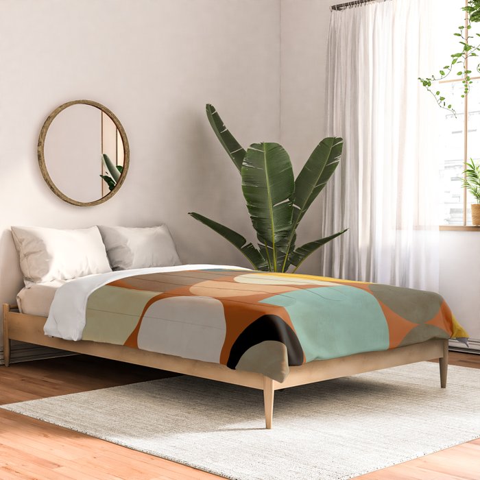 mid century modern spring abstract collection 3 Comforter Gallery Image 2
