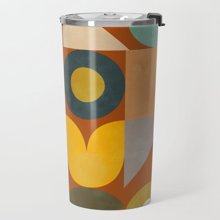 mid century modern spring abstract collection 3 Travel Mug Gallery Image 2