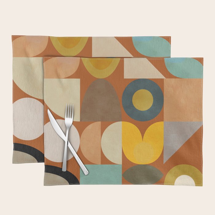 mid century modern spring abstract collection 3 Placemat Gallery Image 1