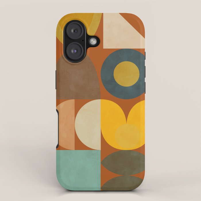 mid century modern spring abstract collection 3 iPhone Case Gallery Image 1