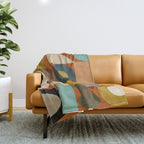 mid century modern spring abstract collection 3 Throw Blanket Gallery Image 1