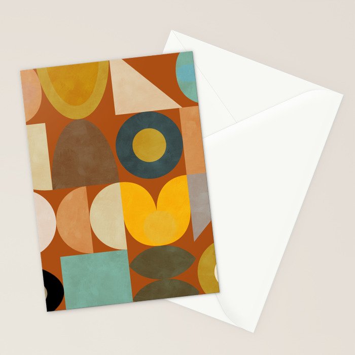 mid century modern spring abstract collection 3 Stationery Card Gallery Image 2