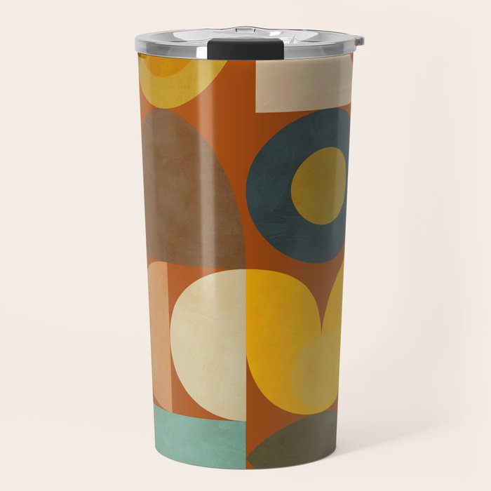 mid century modern spring abstract collection 3 Travel Mug Gallery Image 1