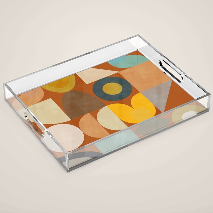 mid century modern spring abstract collection 3 Acrylic Tray Gallery Image 1
