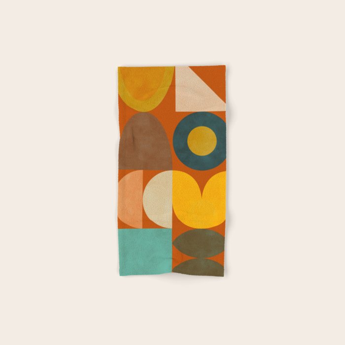 mid century modern spring abstract collection 3 Bath Towel Gallery Image 1