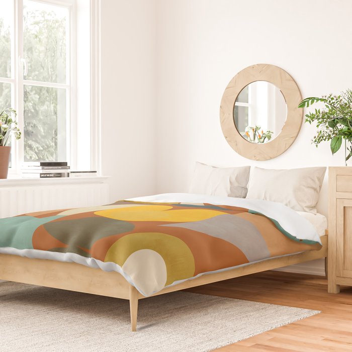 mid century modern spring abstract collection 3 Duvet Cover Gallery Image 2