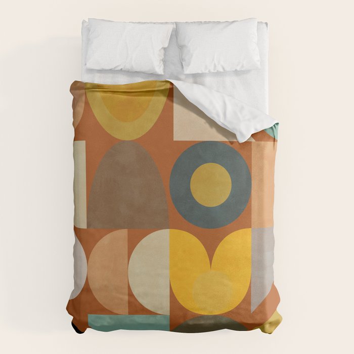 mid century modern spring abstract collection 3 Duvet Cover Gallery Image 1