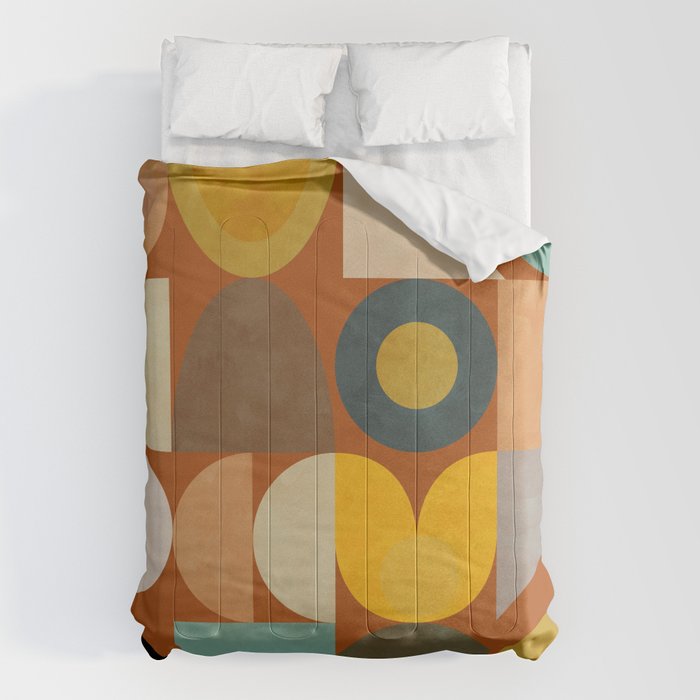 mid century modern spring abstract collection 3 Comforter Gallery Image 1