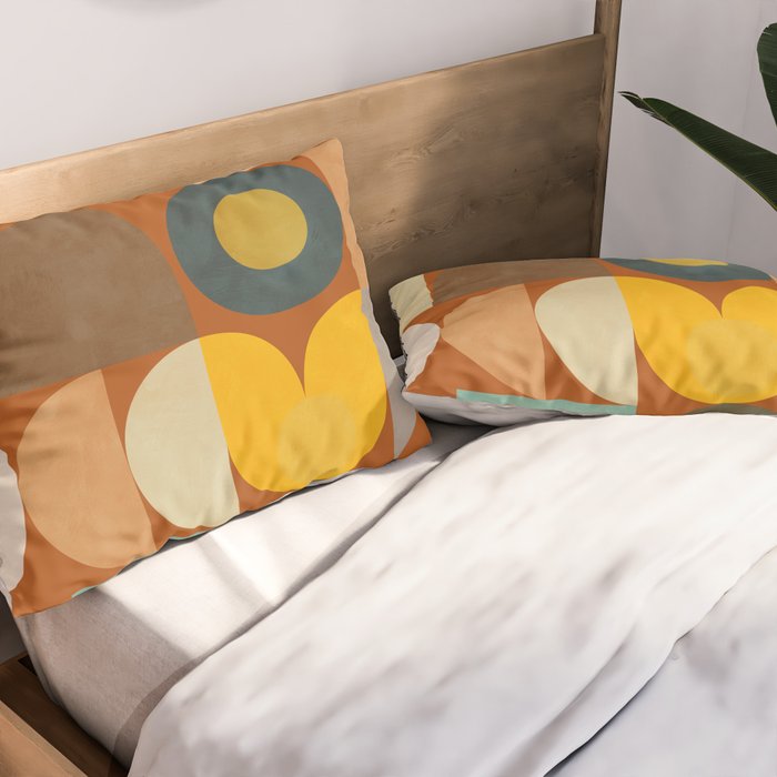 mid century modern spring abstract collection 3 Pillow Sham Gallery Image 2