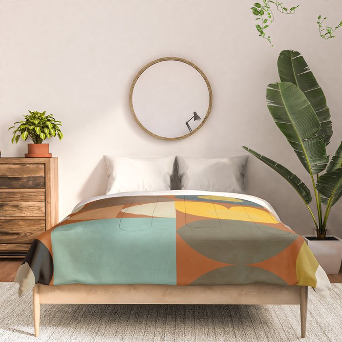 mid century modern spring abstract collection 3 Comforter Gallery Image 3
